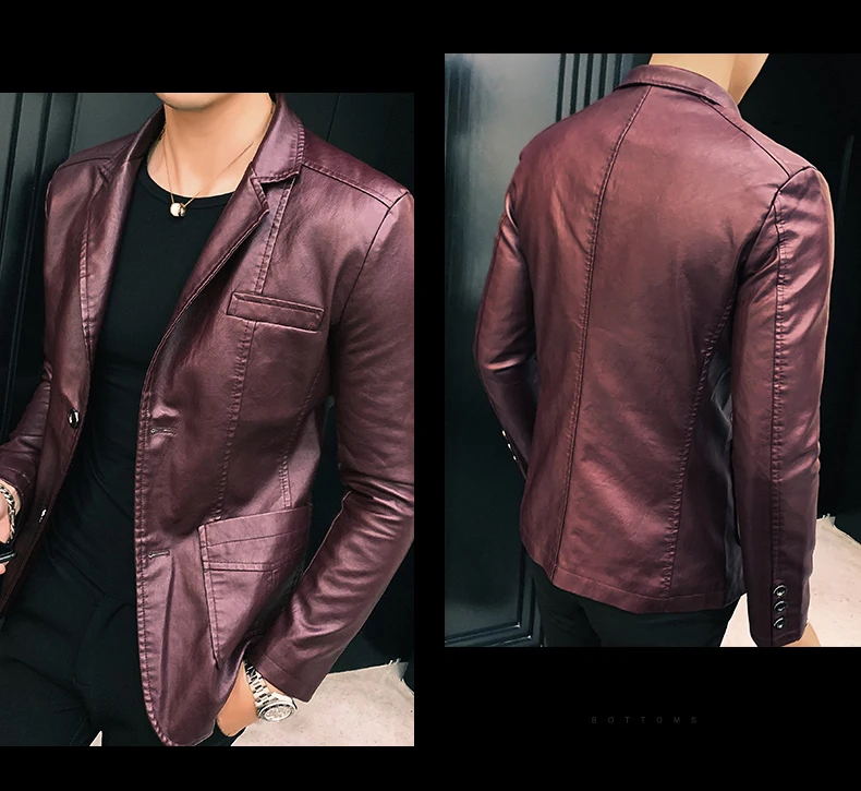 Mens Jacket 2023 men jackets winter and autumn leather jackets men new Korean style slim thin trend leather jackets