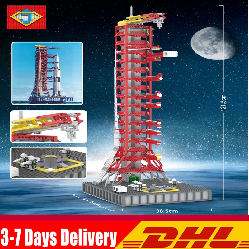 DHL 37003 J79002 Apollo Saturn V Запуск пупочной башни Космический Шаттл, игрушки, модель, строительные блоки 21309 10231
