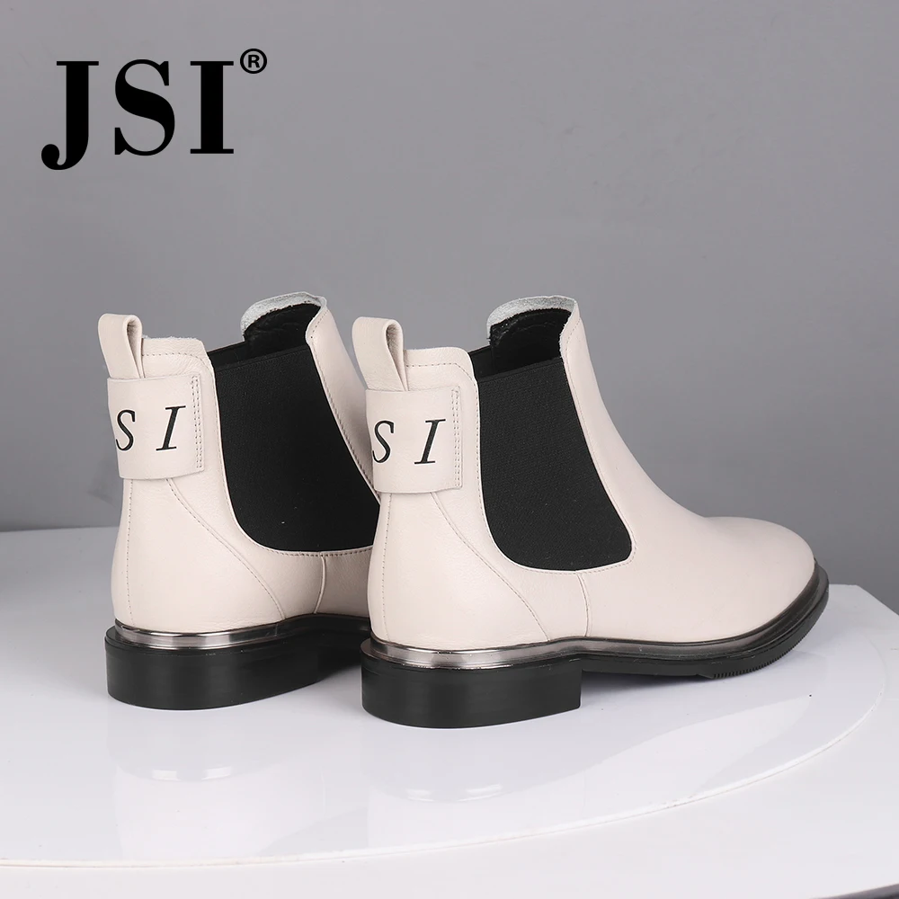JSI; модные ботинки «Челси» из высококачественной натуральной кожи; удобная однотонная обувь с эластичным ремешком; женские ботильоны на низком каблуке; JC535