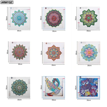 

New special shape diamond painting cartoon Mandala,Flower,Bird combination modern pattern DIY 5D part diamond cross stitch kit