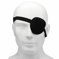 Pirate Eye Patch Unisex Black Single Eye Patch Eyepatch One Eye Washable Adjustable Concave Eye Patch Kid Pirate Cosplay Costume 2