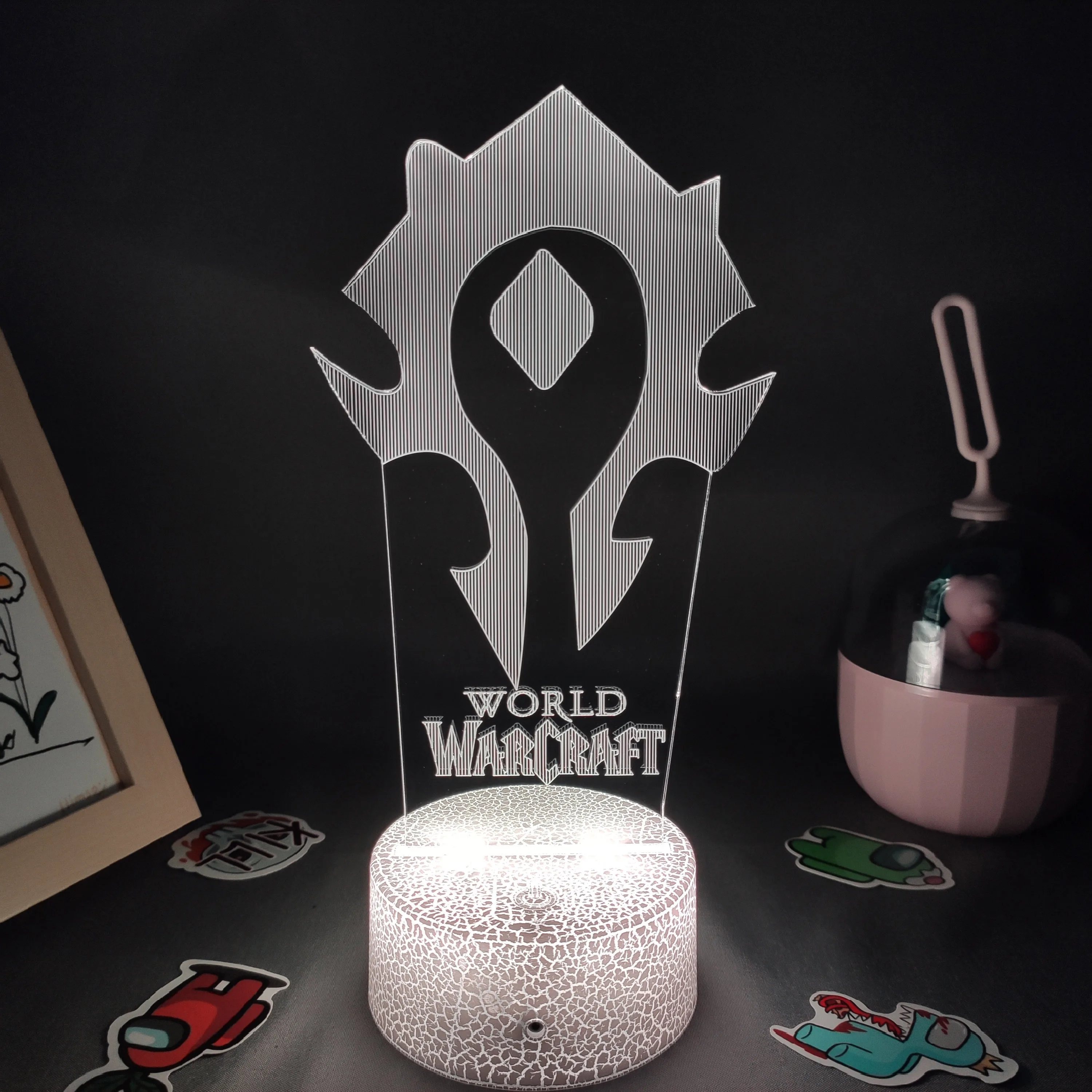 star wars night light World Of Warcraft Game Horde Flag LOGO Lamp Led RGB Night Lights Cool Gift For Friend Gaming Room Table Colorful Mark Decoration night lamp for bedroom Night Lights