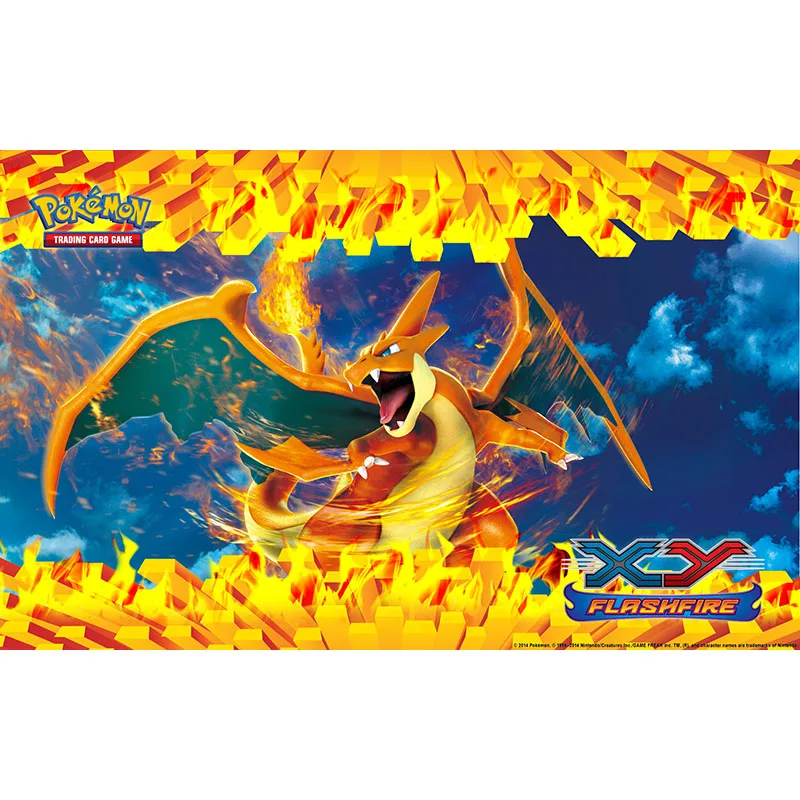 

Takara Tomy Pokemon Playmat Board Game Mat Charizard TCG Acessories Table Card Gaming Toys for Children