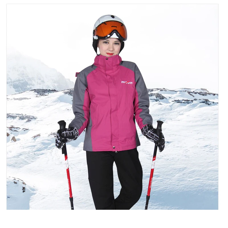MOON Профессиональный полузакрытый лыжный шлем цельно-Формованный спортивный мужской женский Снежный Лыжный Сноуборд шлемы с очками козырек