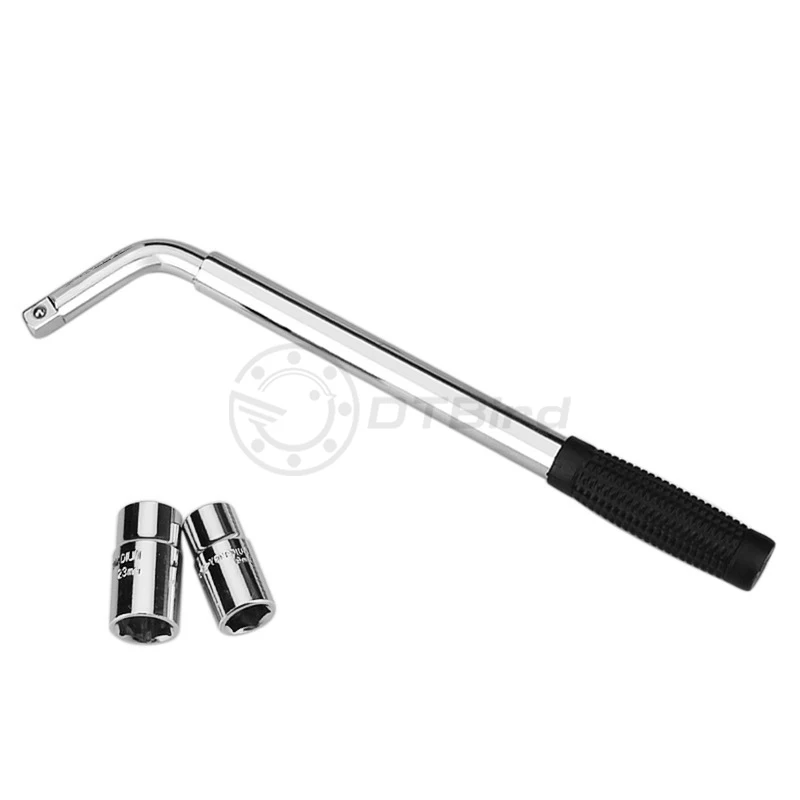 Telescoping Lug Wrench Spanner Lug Wheel Wrench With Sockets Wrench Car Repair Tools 17/19, 21/23mm - Цвет: black