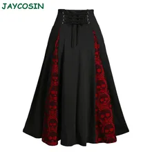 JAYCOSIN Женская одежда, Готическая плиссированная юбка с высокой талией, женская модная повседневная юбка размера плюс, кружевная юбка миди в стиле пэчворк, весна 1217