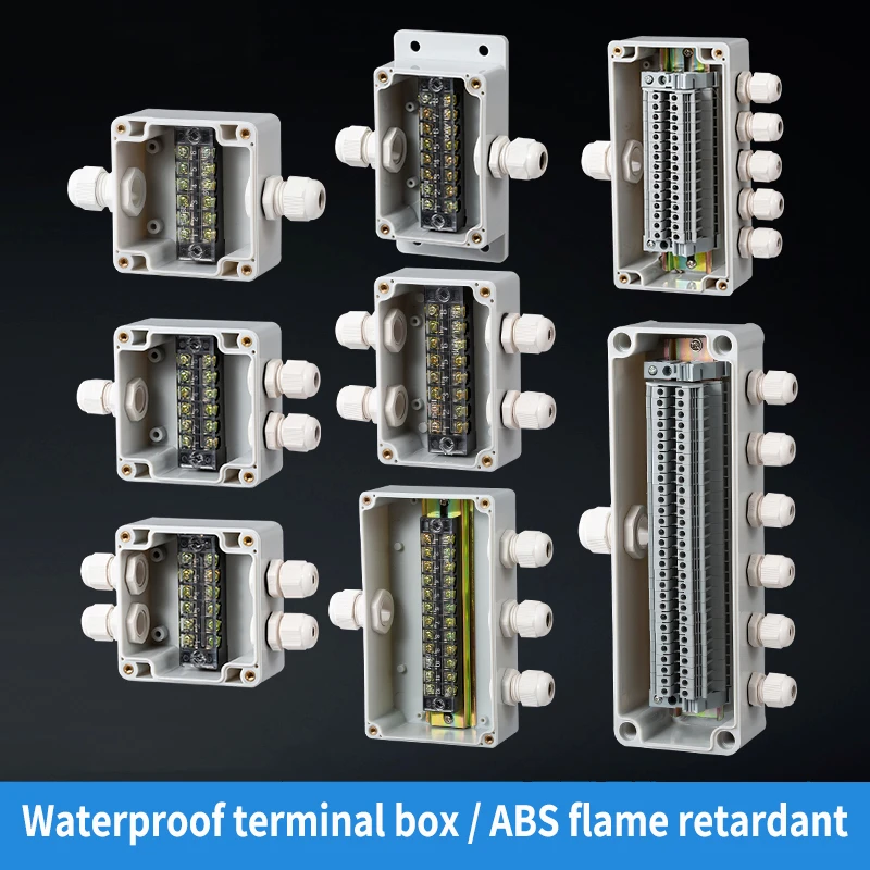 

Terminal box plastic household monitoring power supply terminal outdoor waterproof threading cable distribution line sealed box
