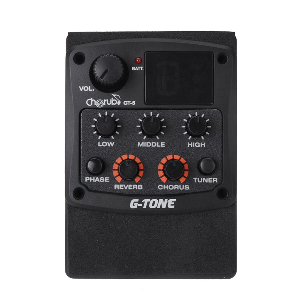 

Cherub G-Tone GT-5 Acoustic Guitar Preamp Piezo Pickup 3-Band EQ Equalizer LCD Tuner with Reverb/Chorus Effects
