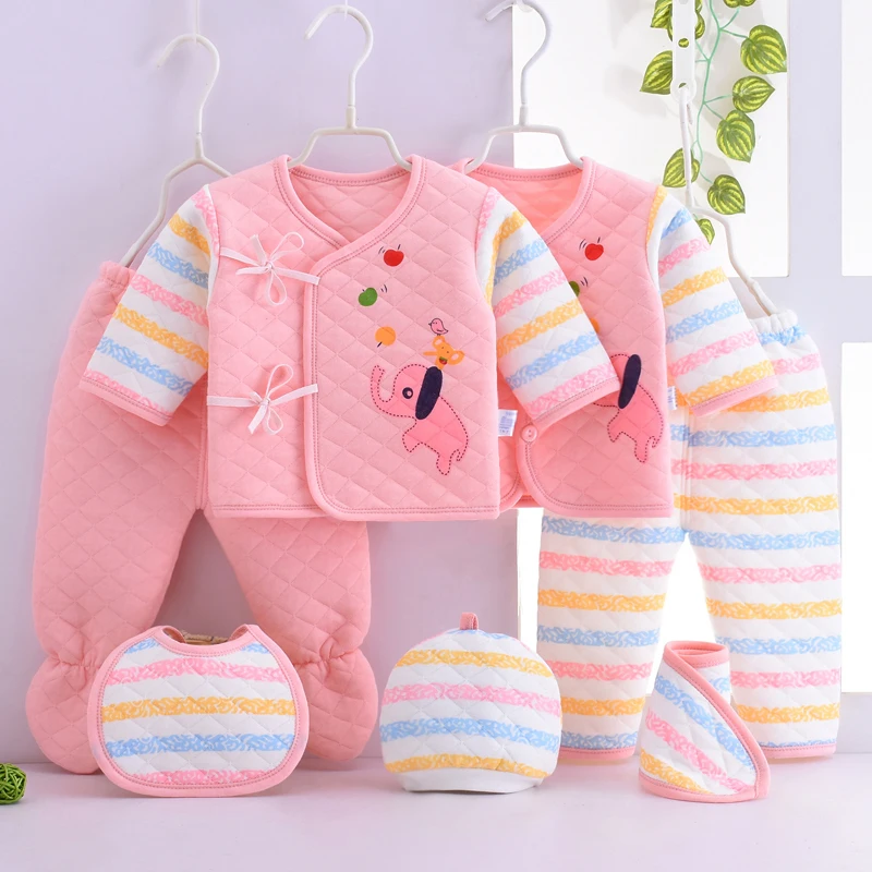 

7 Piece Winter Newborn Baby Clothing Set Long Sleeve Baby Girls Boys Clothes Cotton Cartoon Underwear Infant Baby Clothes 0-3M