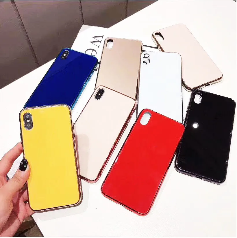 Чехол из закаленного стекла с гальваническим покрытием для iPhone 11 Pro X XS Max