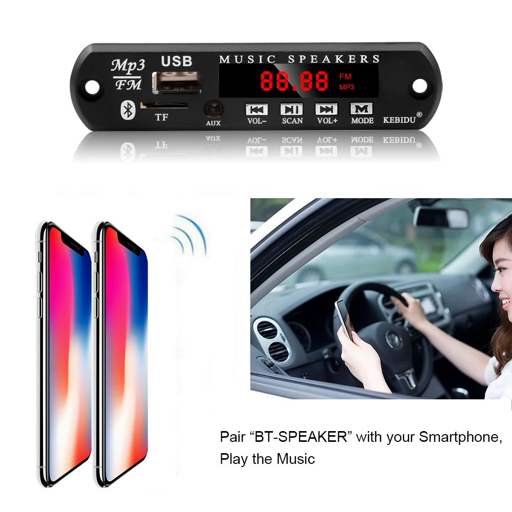 3 .. 5 мм AUX/TF-карта/U-диск адаптер для mp3-плеера Bluetooth аудиоприемник автомобильный