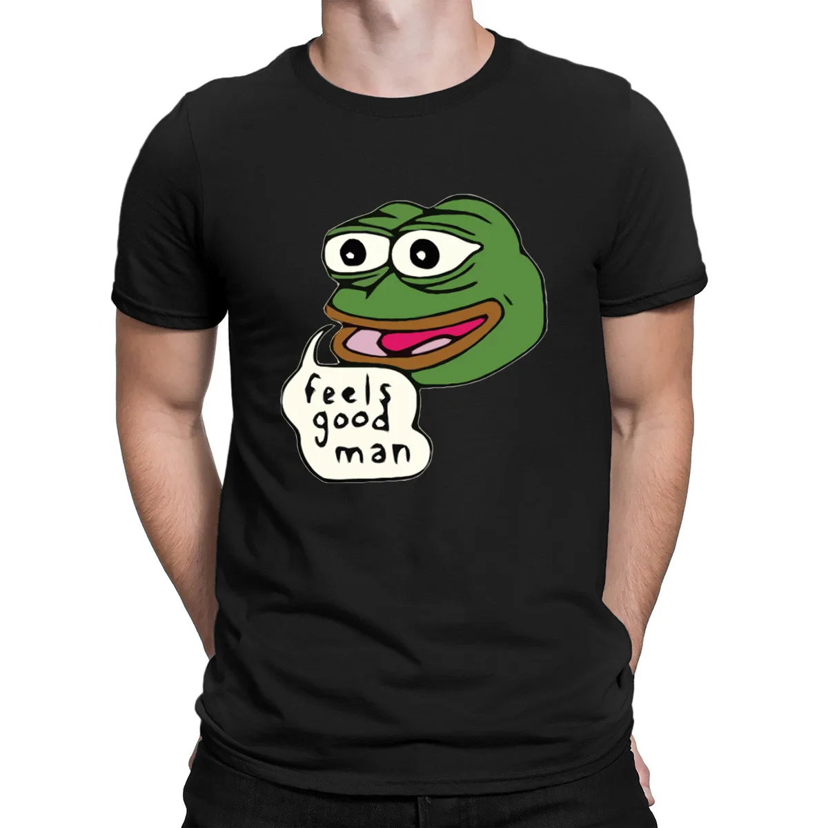

Feels Good Frog Meme Tshirt Pattern Cheap Sale Clothing Spring T Shirt For Men Nice Trendy Round Neck Anlarach Printed