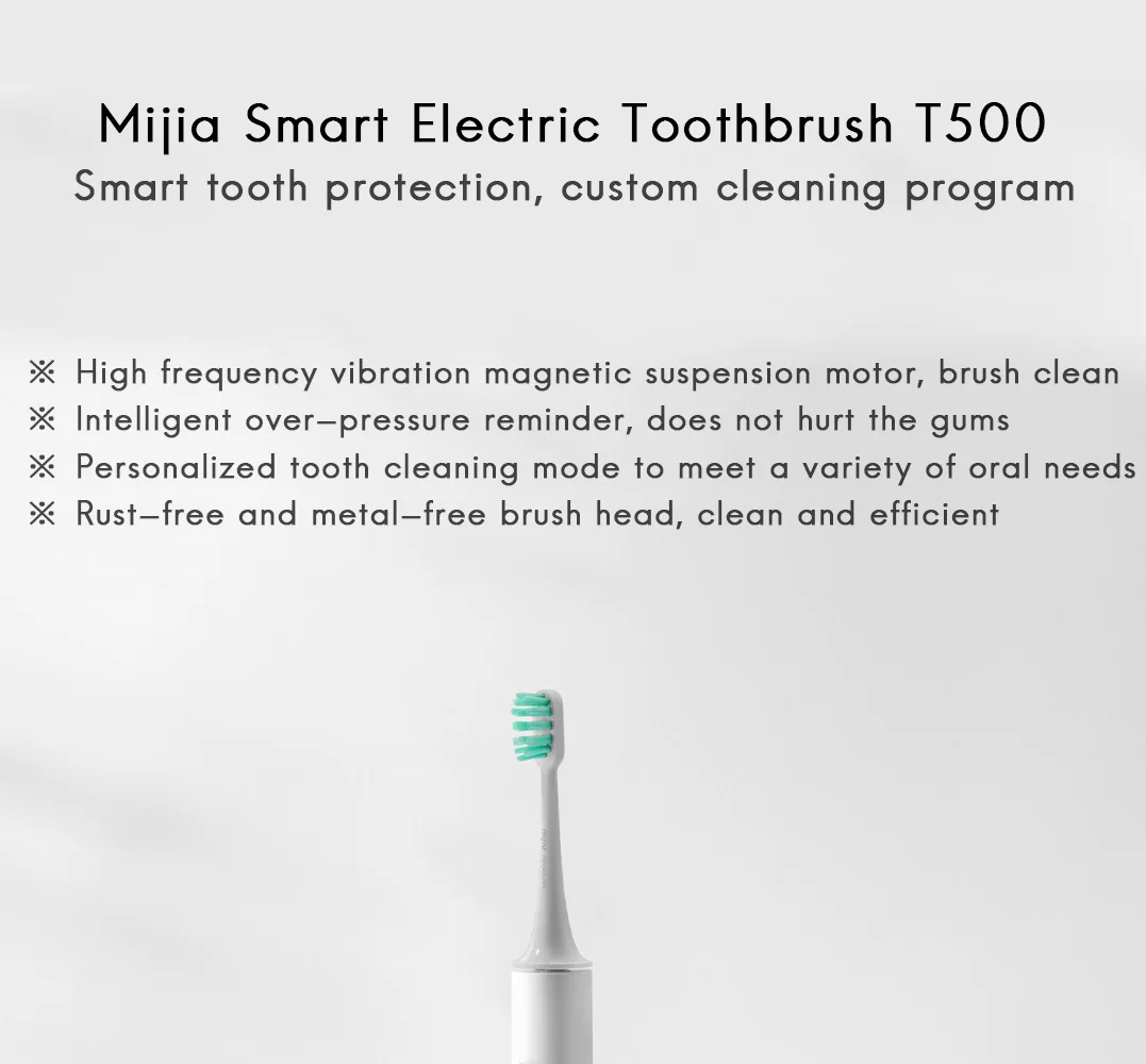 Xiao mi jia T500 mi умная электрическая зубная щетка с избыточным давлением Re mi nder персонализированный режим чистки зубов высокая частота