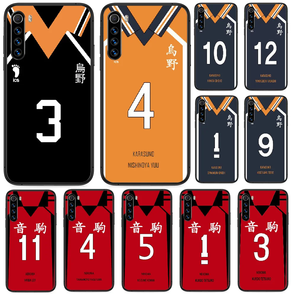 Чехол для телефона Haikyuu jersey Xiaomi Redmi Note 4A 4X 5 6 6A 7 7A 8 8A 4 5A 8T Plus Pro Черный силиконовый
