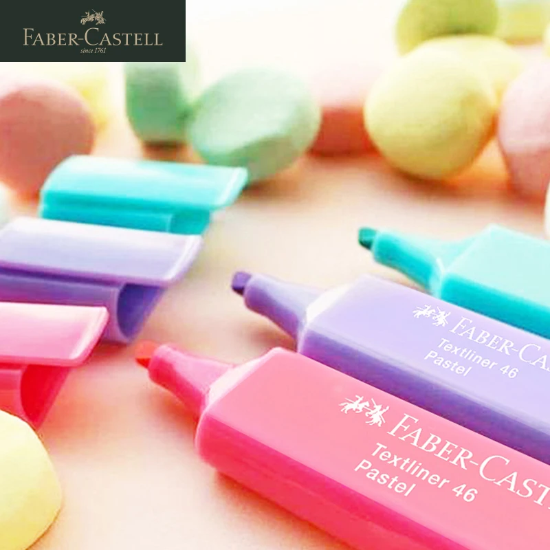 FABER CASTELL Fluorescent Candy Color Highlighter Pen Textliner Pastel  Fluorescent Marker Pen Marking Stationery Supplies 154863