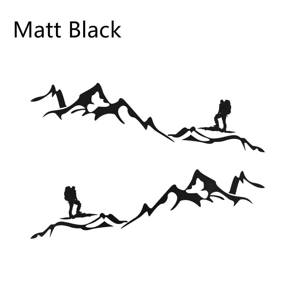 Matt Black 2 шт., виниловые наклейки для горной двери автомобиля, для внедорожников, обертывания, для Chevrolet Equinox, Toyota, Land Cruiser, Prado, Buick, аксессуары - Название цвета: Matt Black