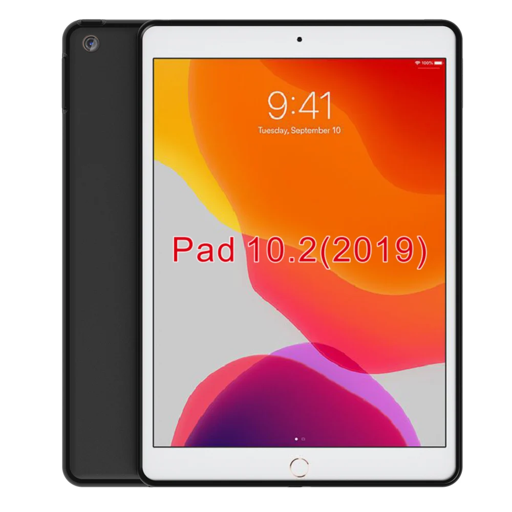 

black matte Skid-proof Soft TPU Transparent Silicone Clear Case Cover for New 2019 iPad 10.2
