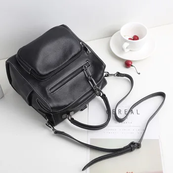 

Bag Women's 2019 New Style Soft Leather Small Bookbag Versatile Multi-functional Leather Backpack Korean-style Casual Leather Ba