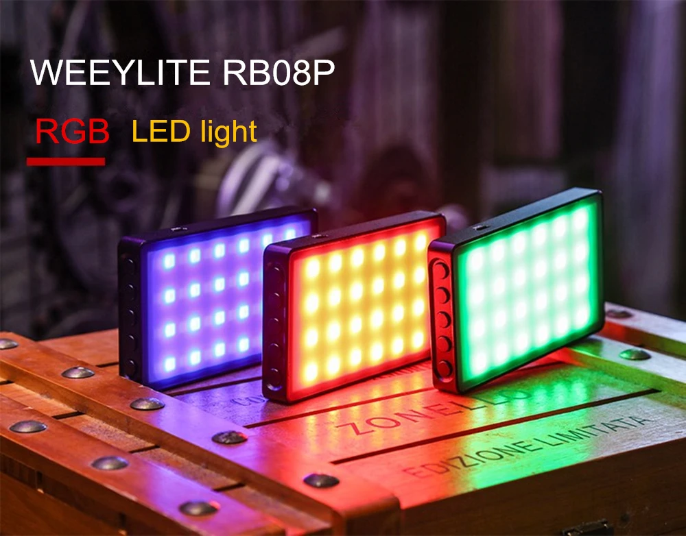 VILTROX мини-видео светодиодный светильник Weeylife RB08P RGB 2500-8500K Портативный заполняющий светильник Встроенный аккумулятор для студийной съемки камеры телефона