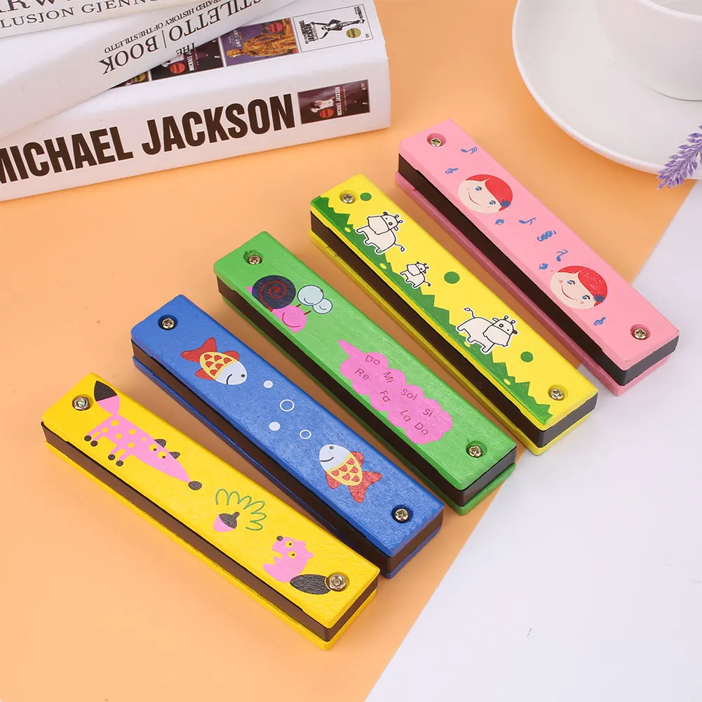 

Wooden Painting Harmonica Kids Children Enlightenment Learining Random