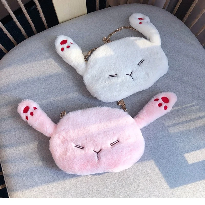 Mini Cartoon Messenger Bag Cute Rabbit Ladies Shoulder Bag Female Plush Toy Girl Handbag