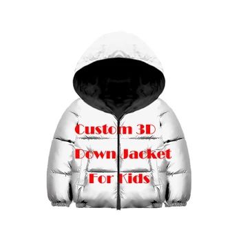 

Personalized Custom DIY Own Picture Photo 3D Print Kids Winter Down Jacket For Girls Boys Winter Children's jacket Winter Coat