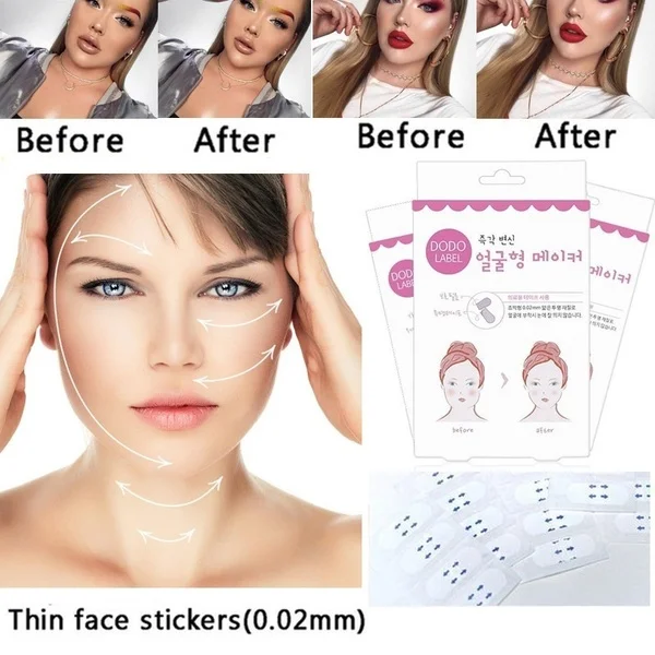 80pcs Lift Face Sticker Thin Face Stick nvisible Sticker Slimming Fat Burning Chin Medical Tape Massage Slim Patch Health Care