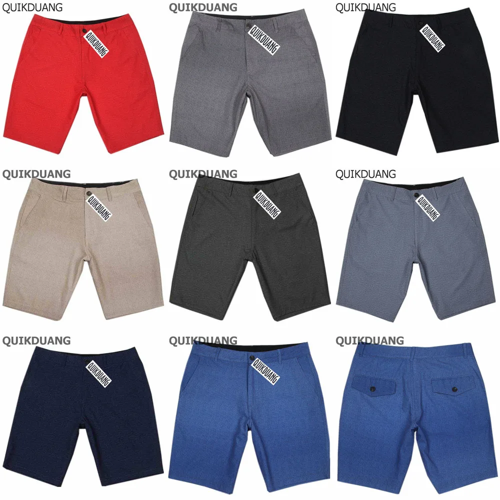 Casual Shorts Stretch Elastane Bermudas Mens Fashion Blue Spandex Beach SZ30-38 4way