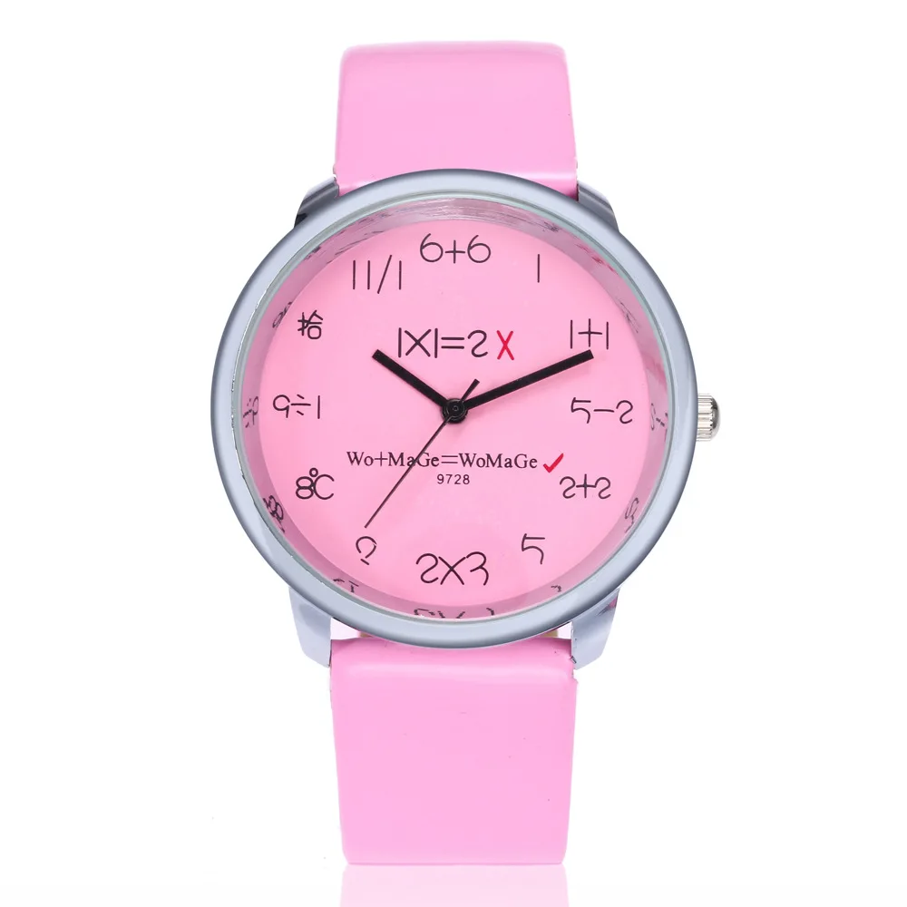 

New Style Korean-style Students Trend Cool Leather Belt Watch Large Dial with Numbers Arithmetic Quartz Leather Belt Men And Wom
