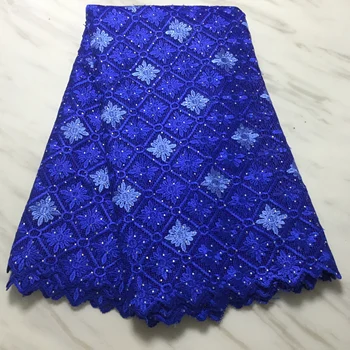 

2020 New African Laces Mesh Embroidered Rhinestones Nigerian Laces Fabric High Quality Dubai French Mesh Lace Fabric 5 Yards