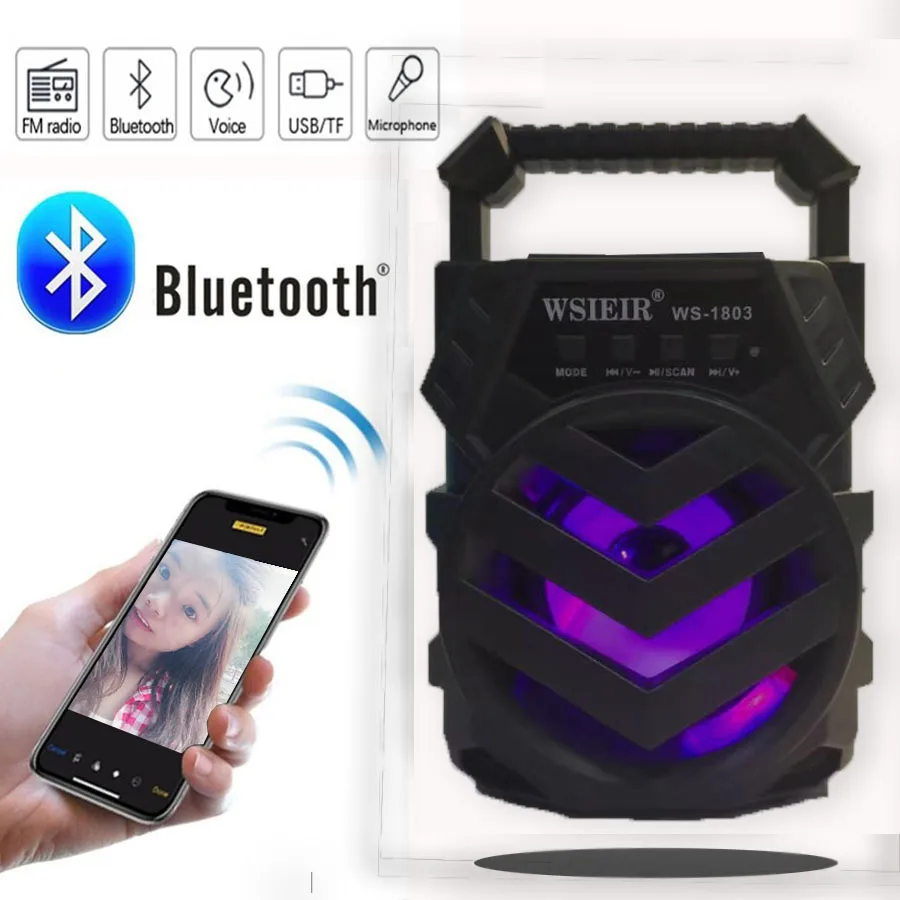 

Portable Bluetooth Speaker Wireless Loudspeaker Stereo Music Sound Waterproof Outdoor Wireless Speaker with FM Radio and TF Card