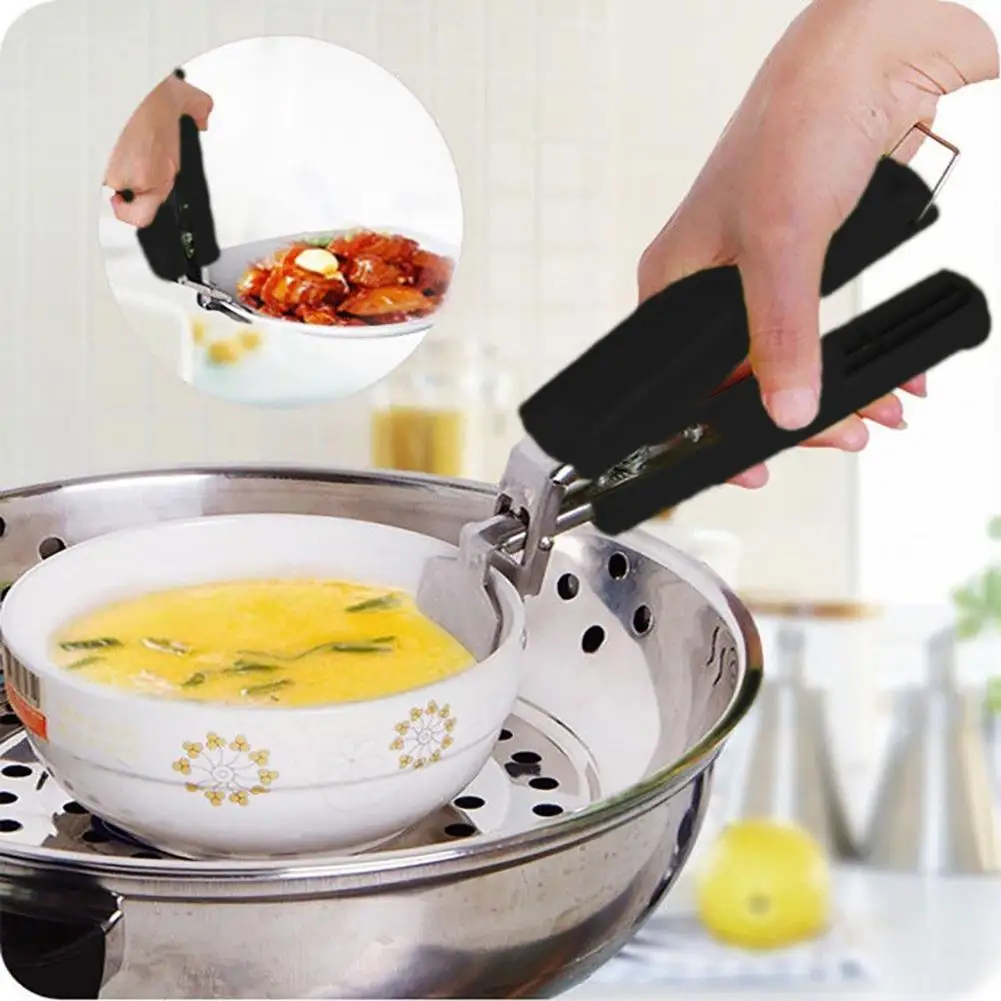Stainless Steel Anti-Hot Pot Pan Bowl Hot Dish Plate Gripper Clip Kitchen Tool& Gadgets