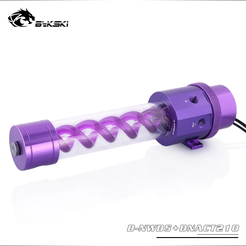 Bykski B-NWD5+ DNACT, насосы серии Bykski D5 с резервуаром для вирусов T, 140/210 мм, максимальный поток 1100л/ч, Максимальный подъем 3,8 м - Цвет лезвия: All Purple