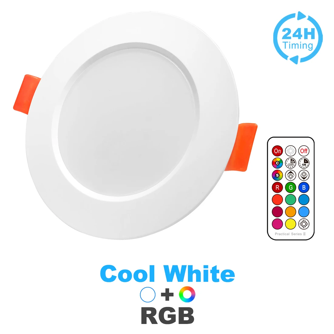 12v led downlight 7W LED Downlight RGBW Dimmable Smart Lamp LED Ceiling Light Spotlight Color Changing bulb with Remote Control AC 220V 110V IP44 orlight downlight LED Downlights