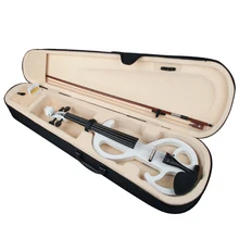 Нежная древесина 4/4 Бесшумная электрическая скрипка 4 Струны DIY аксессуары белый