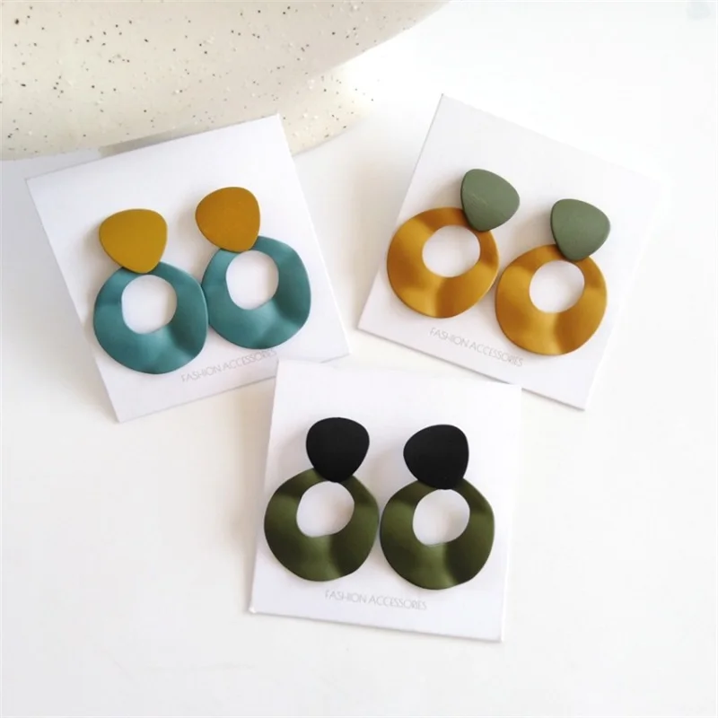 2020 New Products Retro Geometric Irregular Round Metal Earrings Fashion Hot Sale Simple Paint Women Wedding Party Jewelry | Украшения и