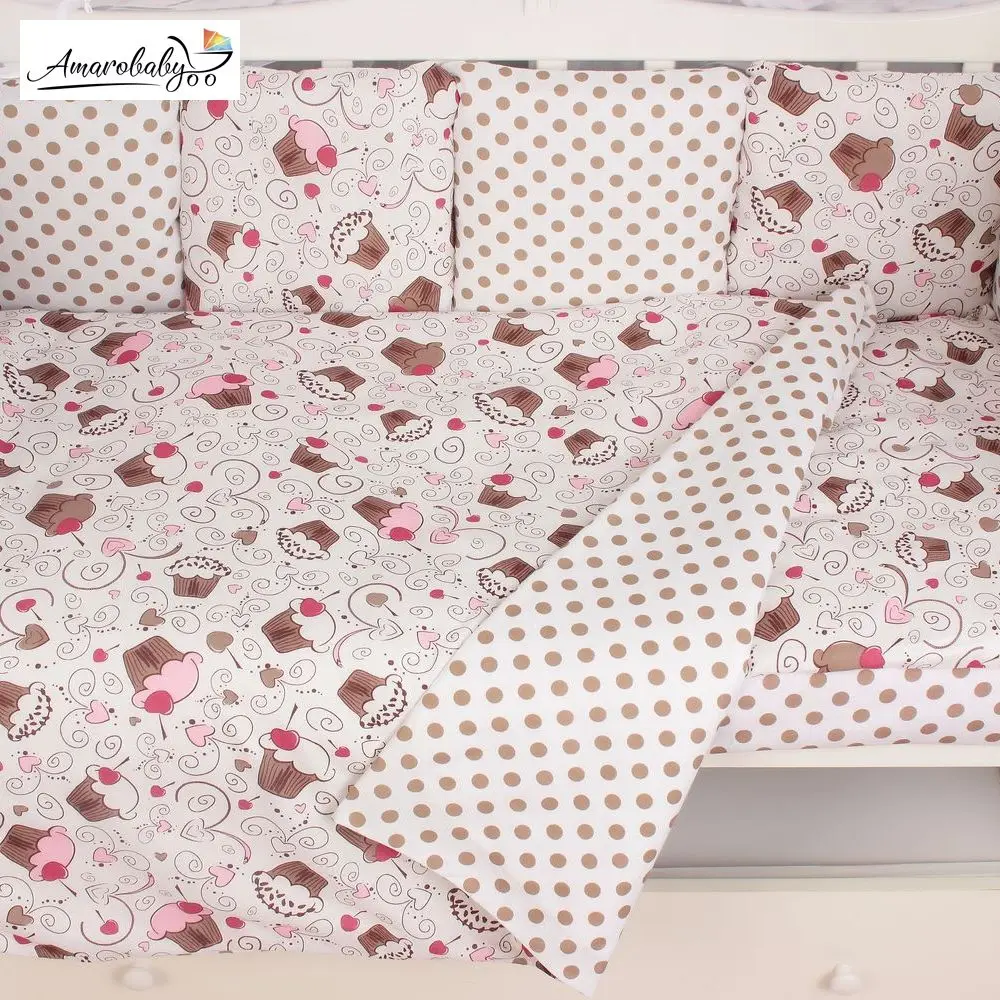 Комплект Premium в кроватку 19 предметов(7+12 бортиков) AmaroBaby, бязь