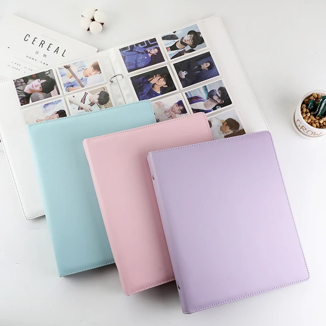 200 Pockets Photocard Binder Kpop Photocard Holder Book Portable Photo  Album,Shiny Clear Binder Cover Refillable Notebook for Mini Instax,Name