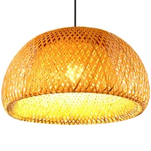 Китайский бамбуковый ткацкий бамбуковый кулон в виде гнезда, антикварный подвесной светильник, E27 лампы, фонари для гостиной, ресторана, прохода, японская лампа