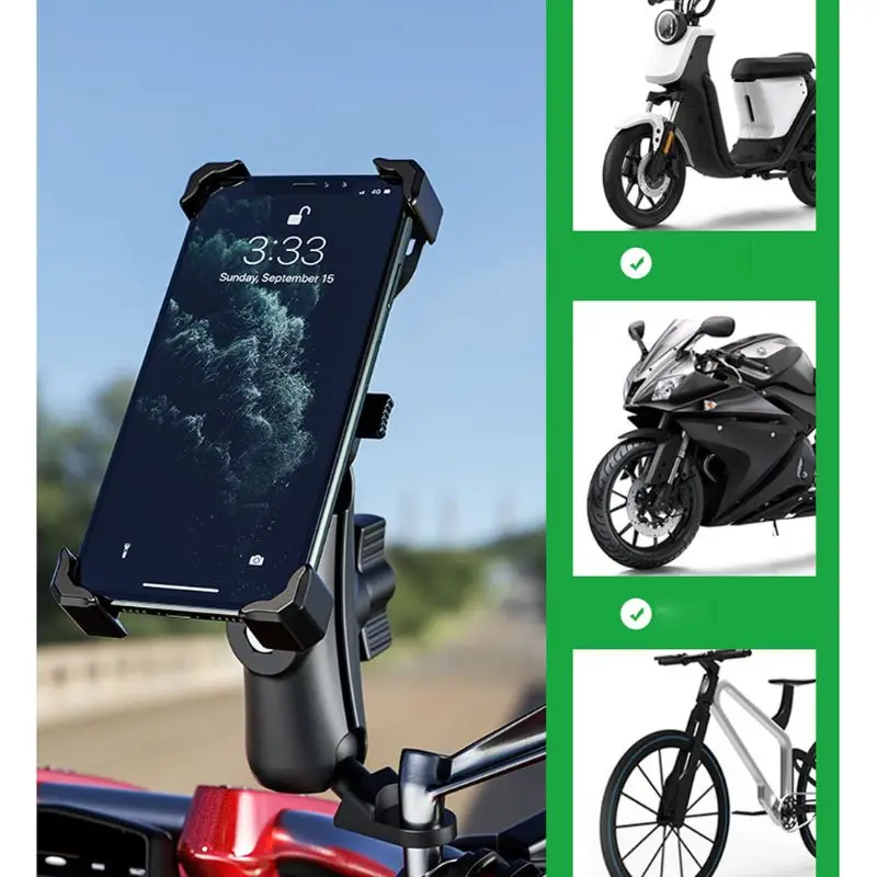 360° Bike Motorcycle Mobile Phone Holder Cradle Clamp Mount for 4-6.5\