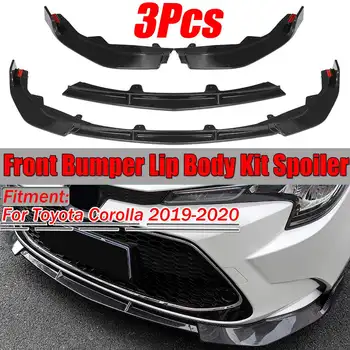 

Carbon Fiber Look 3 Piece Car Front Bumper Splitter Lip Spoiler Trim Diffuser Guard Protector For Toyota For Corolla 2019 2020