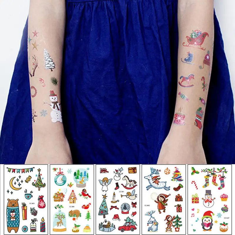 

1PC Party Gift Tattoo Environment Friendly Tattoo Stickers Cute Christmas Decorations Waterproof Fake Temporary Tattoo
