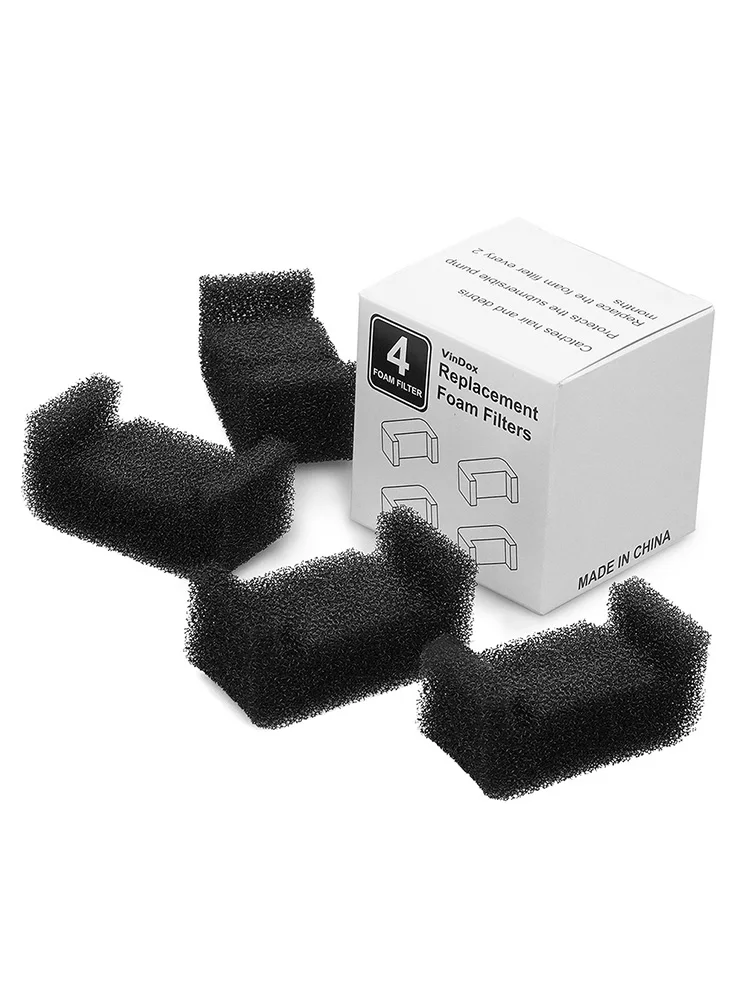 4PCS Cat Water Fountain Filter Carbon Replacement Filters for OYES Sponge Pet Water Dispenser Compatible DR-DC160 Square Pumps