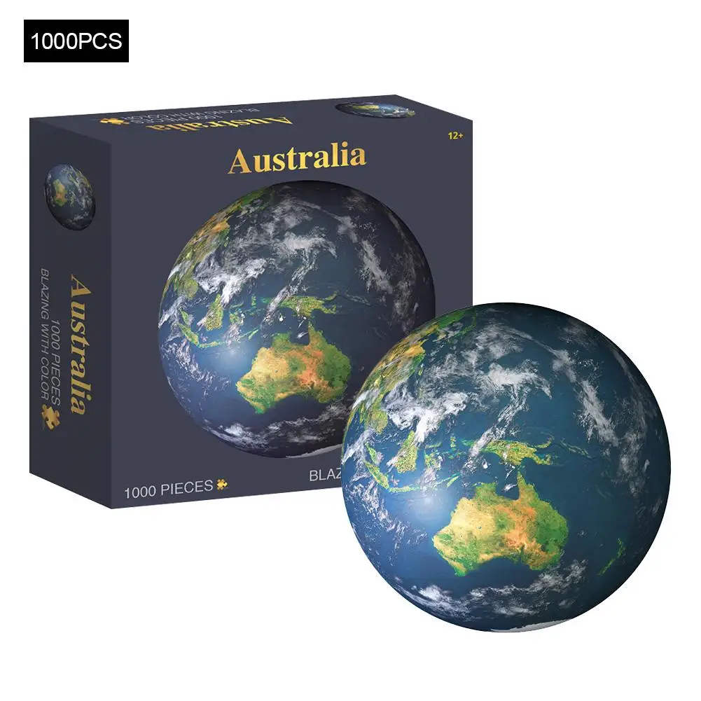 

1000PCS/Set Round Puzzle Decompression Toy Europe And Australia Map Intellectual Puzzle For Adults Children
