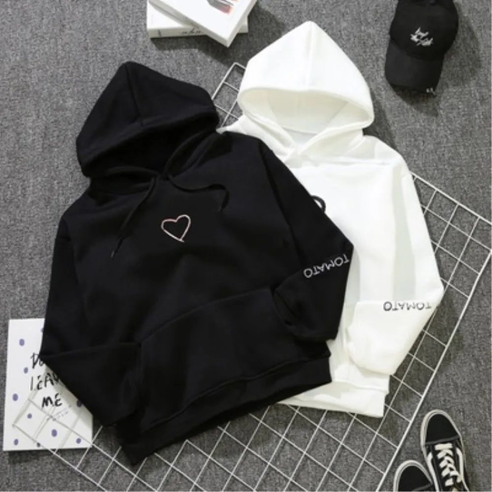 

Heart Hoodies Sweatshirts 2020 Women Casual Kawaii Harajuku Sweat Punk for Girls Clothing Cute Tops NEW Sweatshirt
