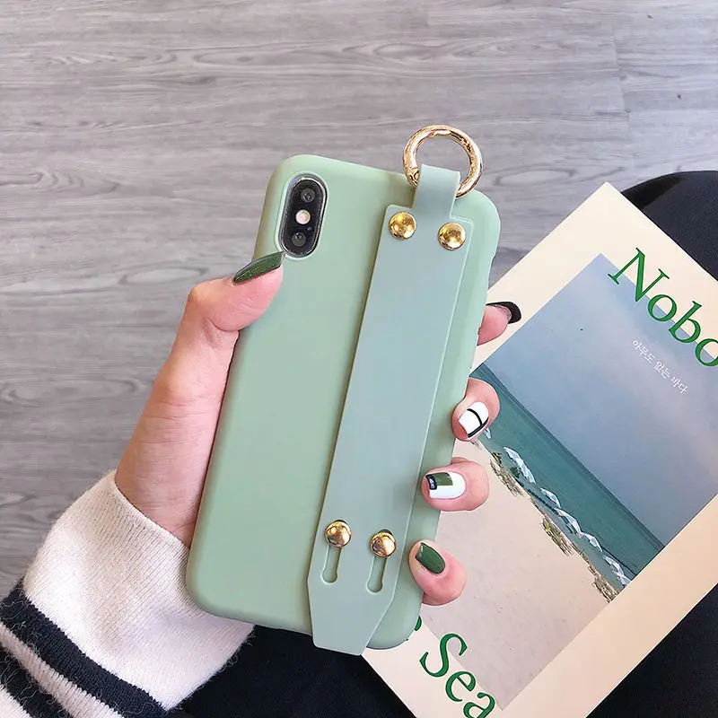 For-iPhone-11-Pro-Max-X-XR-XS-Max-Candy-Color-Wrist-Strap-Holder-Soft-Silicone (4)