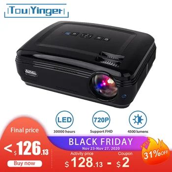 

Touyinger T3 4500 lumens 1280*768 LED data show HD TV Projector VGA USB HDMI 720P home cinema beamer support 1080P Full HD video