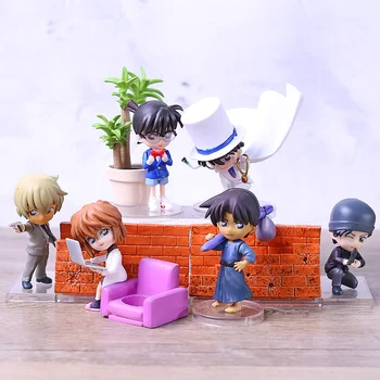 

Anime 1/10 Scale Painted Figure Detective Conan 6pcs/set Sherry Hattori Heiji Kid Akai Shuuichi Mini Action PVC Figures Toys