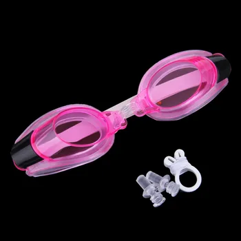 

New Anti Fog UV Swimming Goggle Adjustable Glasses With Nose Clip+Ear Plug for Child adult Free shipping