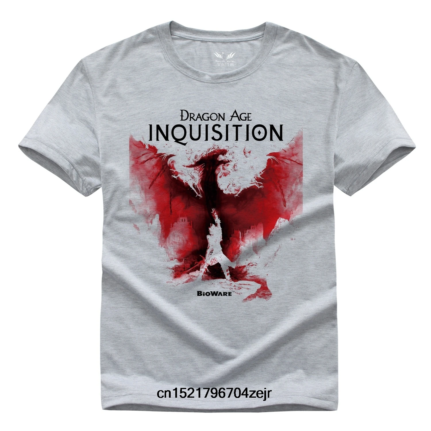 Мужская футболка модные футболки Dragon Age 2 инквизиция Повседневная camiseta